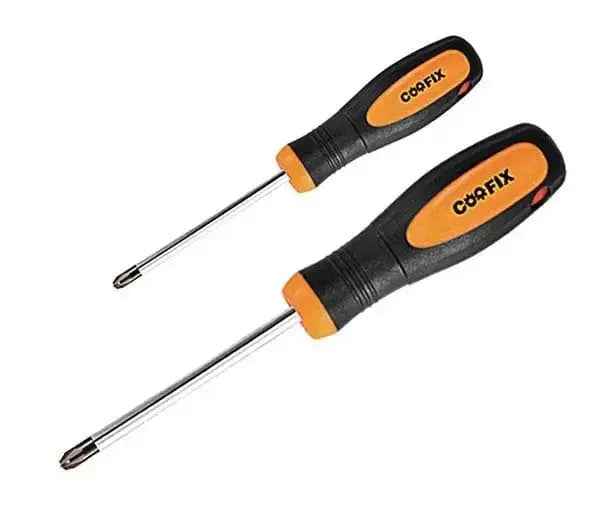 Set 2 cacciaviti pozidriv cromo vanadio magnetico manico ergonomico