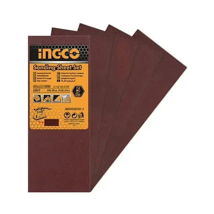 Set 5 carta abrasiva p120 per i-fs35028 ingco