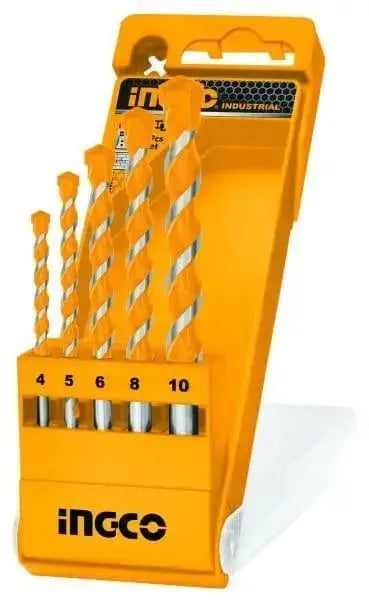 Set 5 punte trapano per muratura ingco
