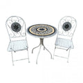 Set Bistro Alison 3 pezzi: Bianco Antico Tavolo cm 60x72, Sedie cm 36x35x91