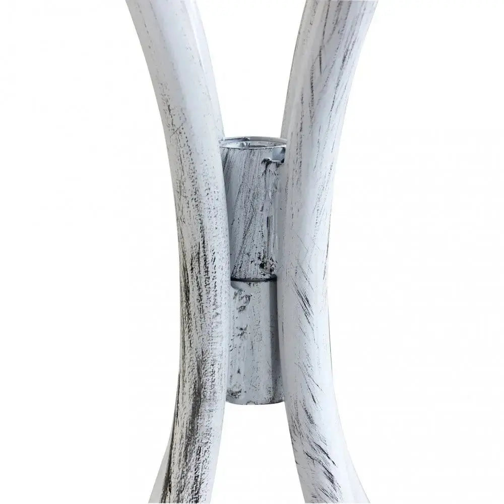 Set Bistro Alison 3 pezzi: Bianco Antico Tavolo cm 60x72, Sedie cm 36x35x91