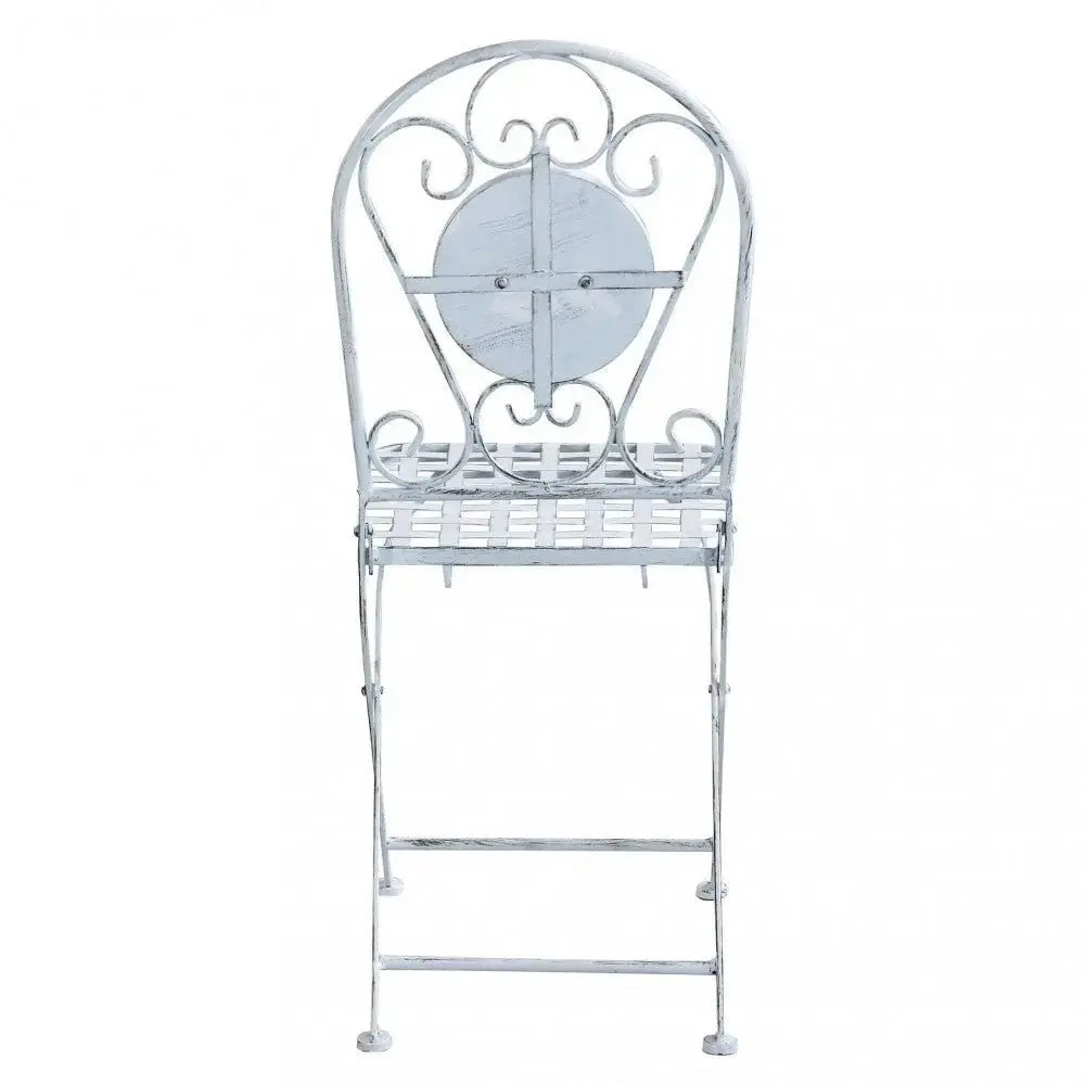 Set Bistro Alison 3 pezzi: Bianco Antico Tavolo cm 60x72, Sedie cm 36x35x91