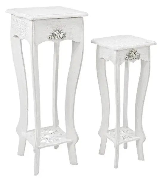 Set tavolo esterno bianco cassetto + ripiano