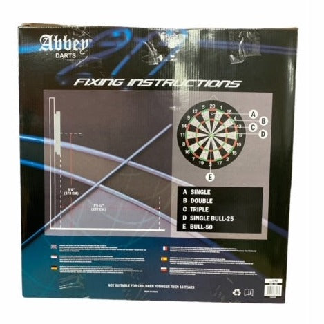 Abbey Set Bersaglio Darts Flock II 52AL - Bersaglio Freccette Bifacciale con 6 Freccette