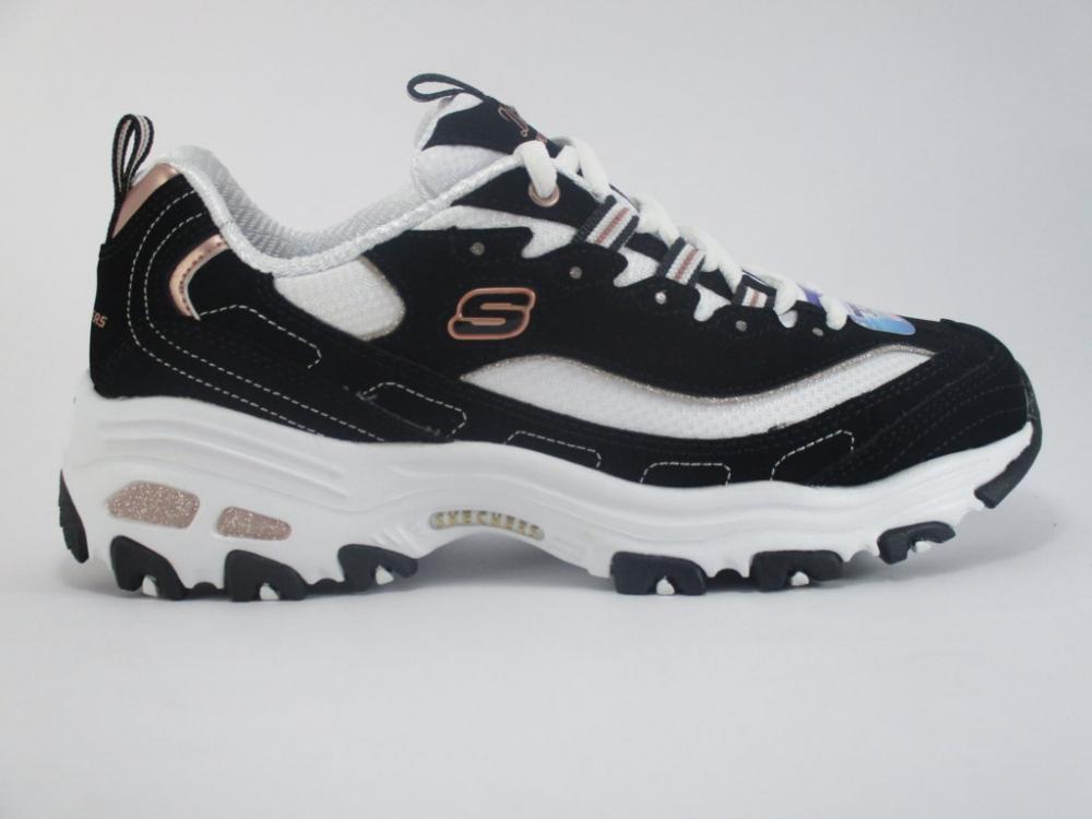 Skechers D'Lites Devoted Fan 13154/BKRG Nero | Sneaker Donna Chunky Memory Foam