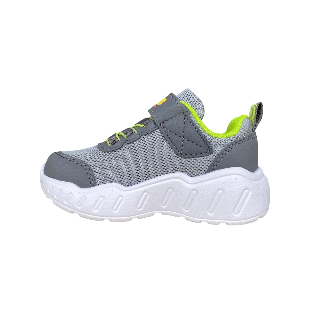 Skechers Play Scene 407312/CCLM Sneakers Bambino Grigio-Verde Laccio Elastico e Velcro