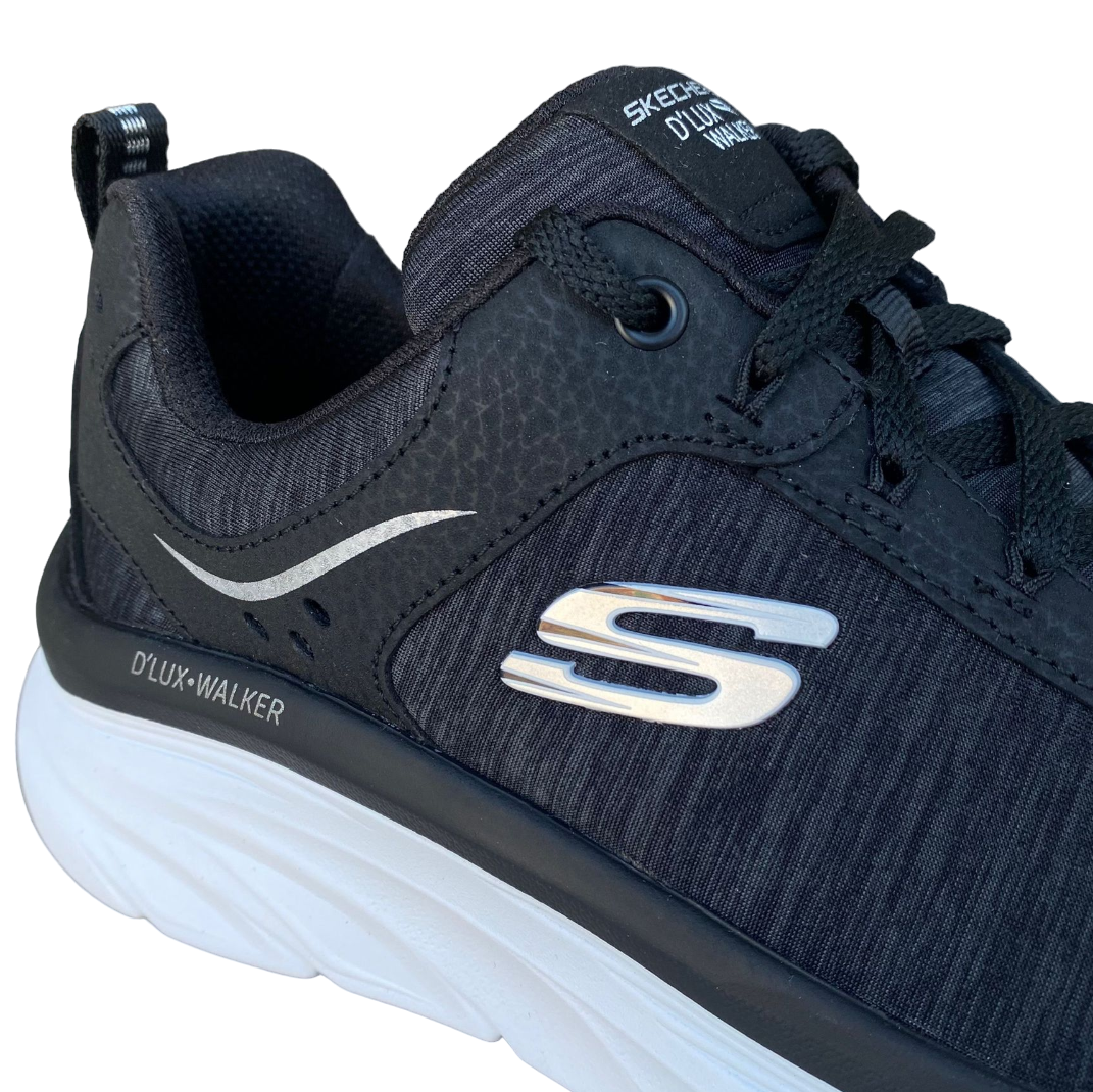 Skechers D'Lux Walker Cool Groove 149336/BKW Nero-Bianco – Scarpa Walking Donna Memory Foam