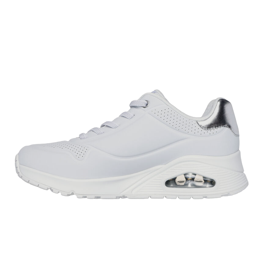 Skechers Uno Shimmer Away Lifestyle Sneakers Donna Bianco Argento - 155196/WSL