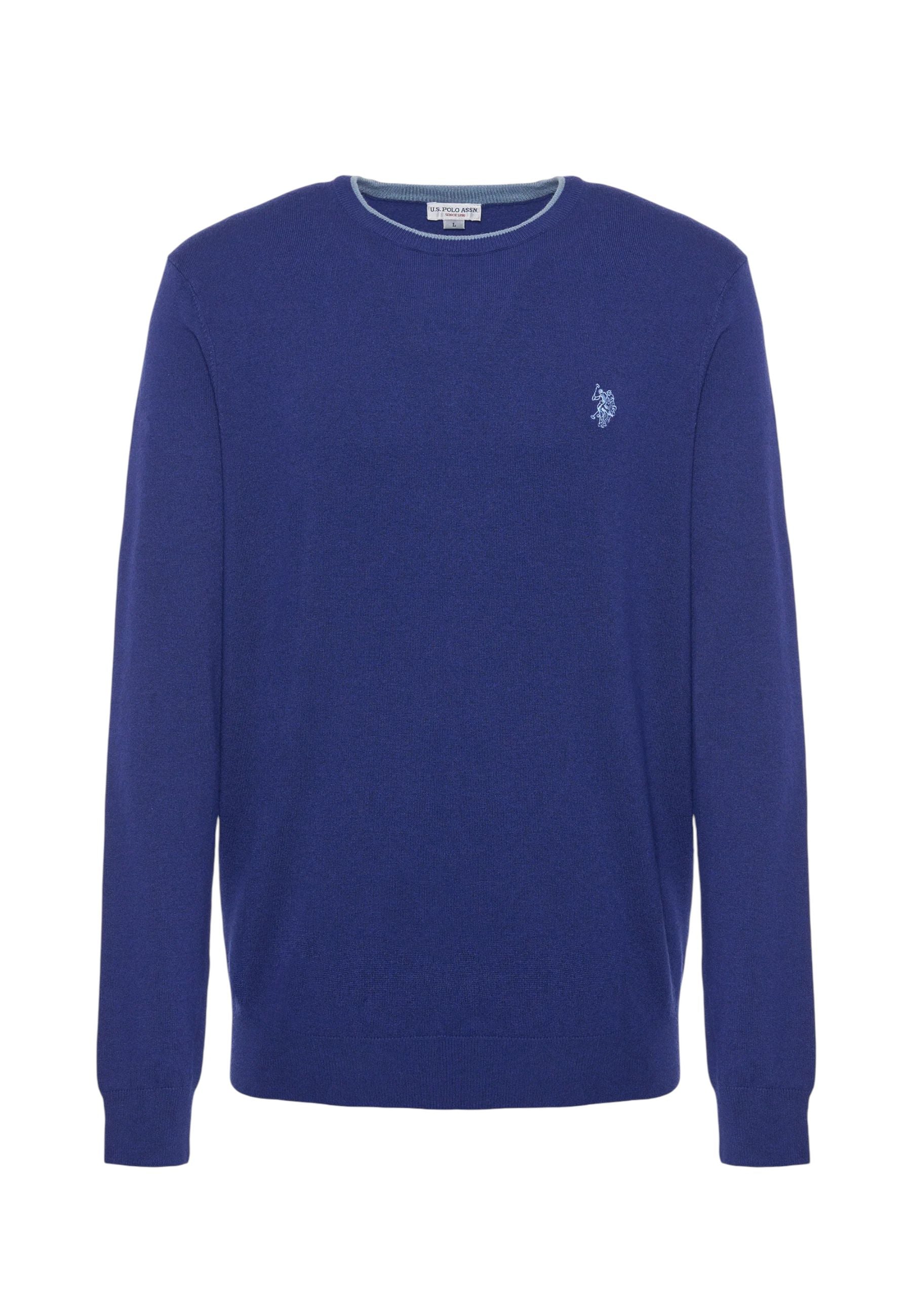 US Polo Assn Maglia Girocollo Uomo Blu Lana Viscosa - US42173007