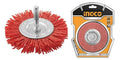 Spazzola circolare con filo ondulato nylon e gambo 75mm ingco