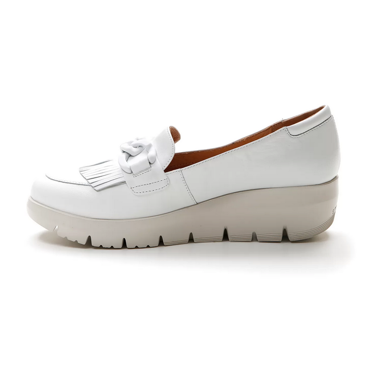 Stonefly Mocassino da donna con catena e frangia Plume 13 nappa 217317 150 cloud white
