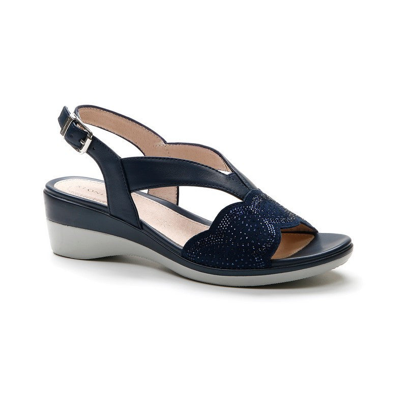 Stonefly Sandalo casual da donna in pelle Vanity III 30 219076 100 Blu