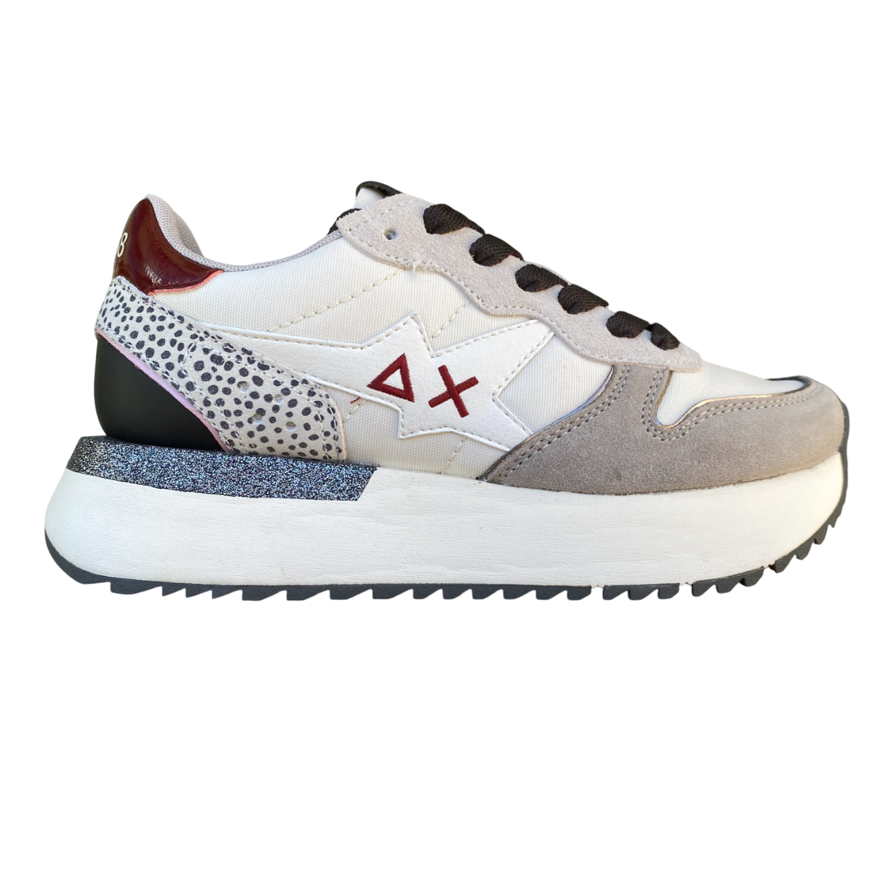 Sun68 – Sneaker Big Stargirl Donna in Nylon e Suede Bianco Panna Animalier | Dettagli Fashion, Stile Running e Comfort Metropolitano