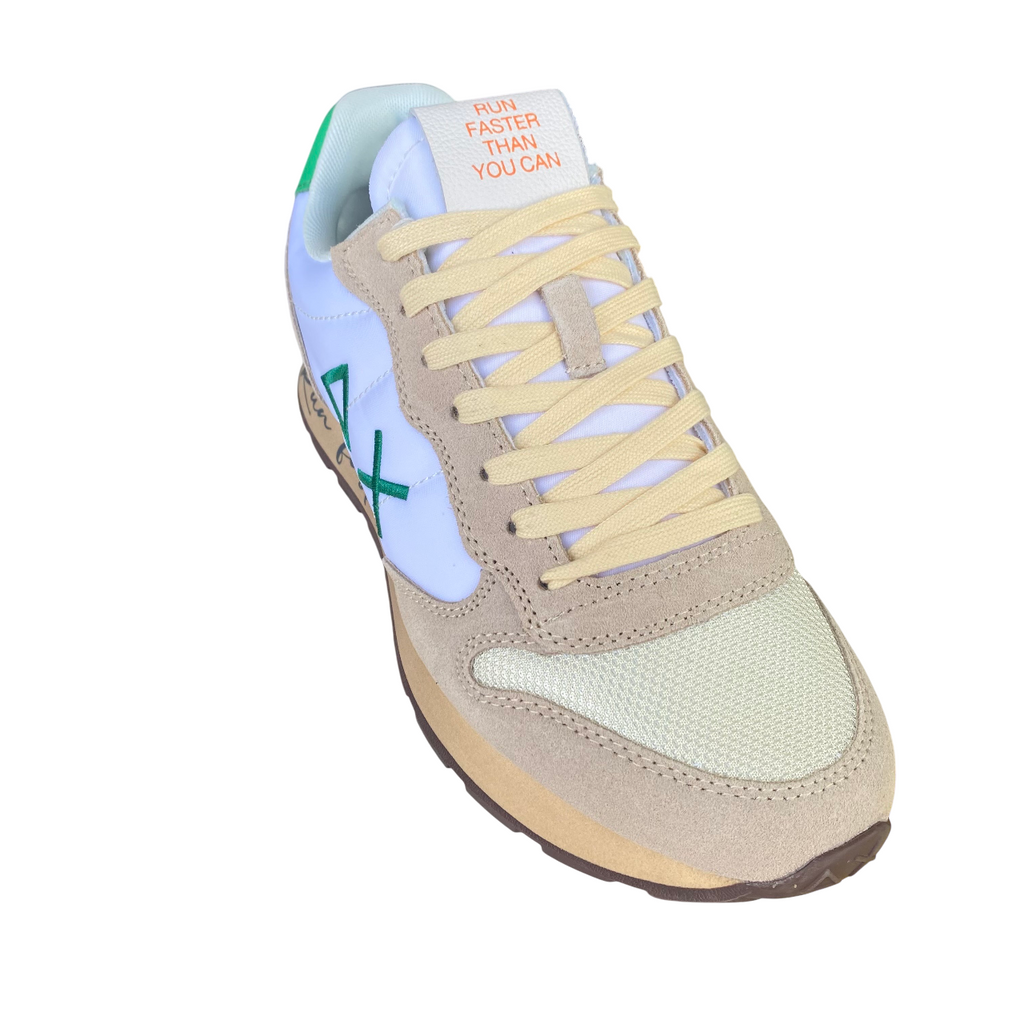 Sun68 scarpa sneakers da uomo Tom Vintage z35105 3188 bianco panna-verde