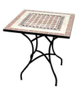 Tavolo in Ferro Battuto con Top Mosaico in Pietra Naturale 70x70x75h d.11187