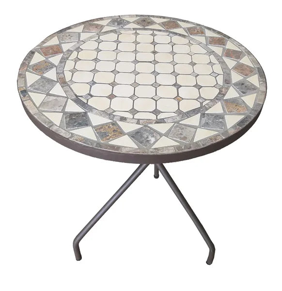 Tavolo in ferro battuto con mosaico – Tondo Ø100 cm