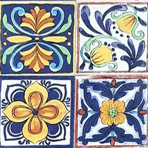 Set 3 Tavolini da Esterno Blu Makari – Struttura in Ferro e Piano in Ceramica