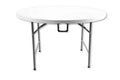 Tavolo Catering Pieghevole Tondo Ø120 cm – Struttura in Acciaio e Piano in Resina Bianca