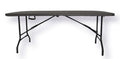 Tavolo Birreria Pieghevole 180x76 cm – Acciaio e Resina Dark Grey Effetto Legno