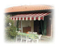 Tenda da sole a bracci 300x200 cm – Barra quadra, beige-verde
