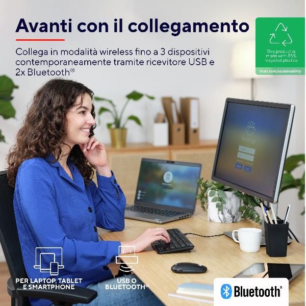 TRUST TASTIERA LYRA COMPACT WIRELESS IT [24708]