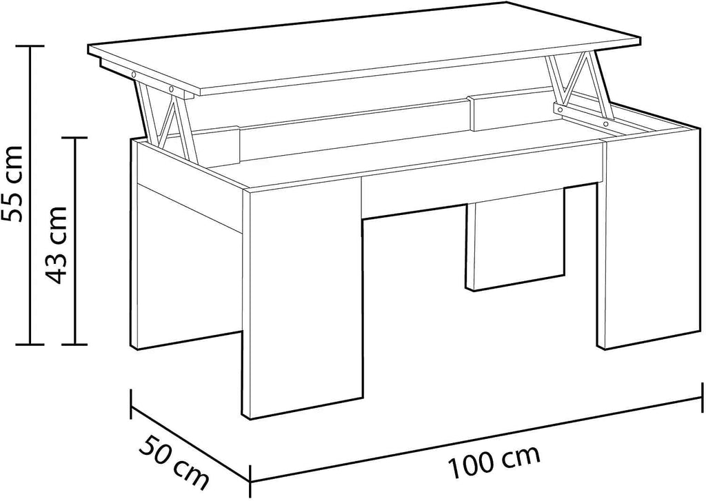 Tavolinetto da caffè Soggiorno 102X50X43H Canadian