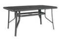 Tavolo Rettangolare Martinez 150X90 con Piano in Vetro Temperato