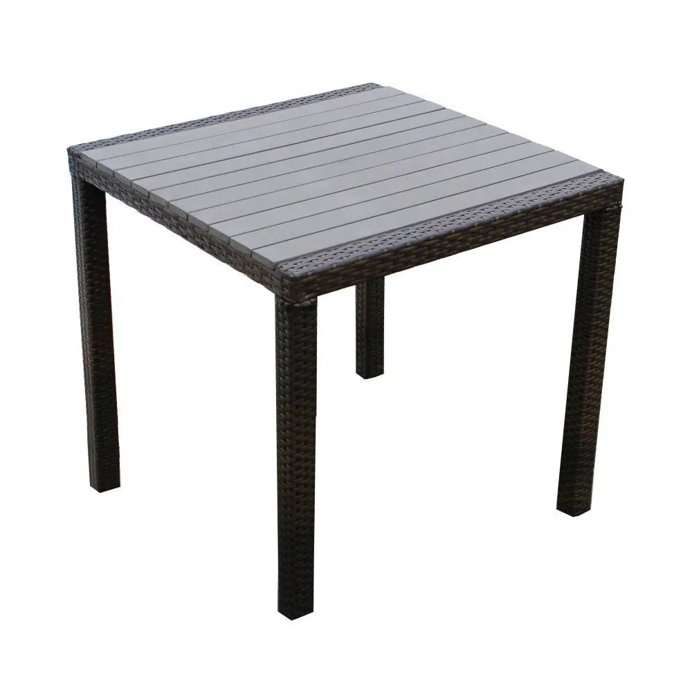 Tavolo Minorca - 80x80 cm, Alluminio Marrone con Protezione UV