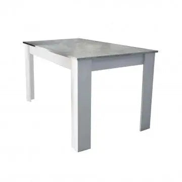 Tavolo Pepper Bianco e Grigio Effetto Cemento - Dimensioni: cm 138 x 80 x 75 h
