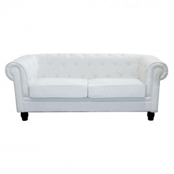 Divano Chesterfield in ecopelle bianca o marrone vintage 2 o 3 posti