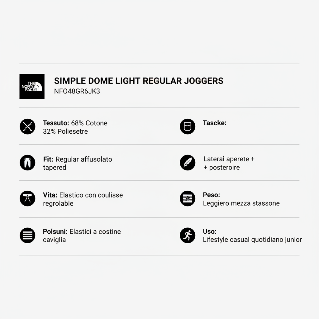The North Face Simple Dome Light NF0A8GR6JK3 Nero Joggers Junior