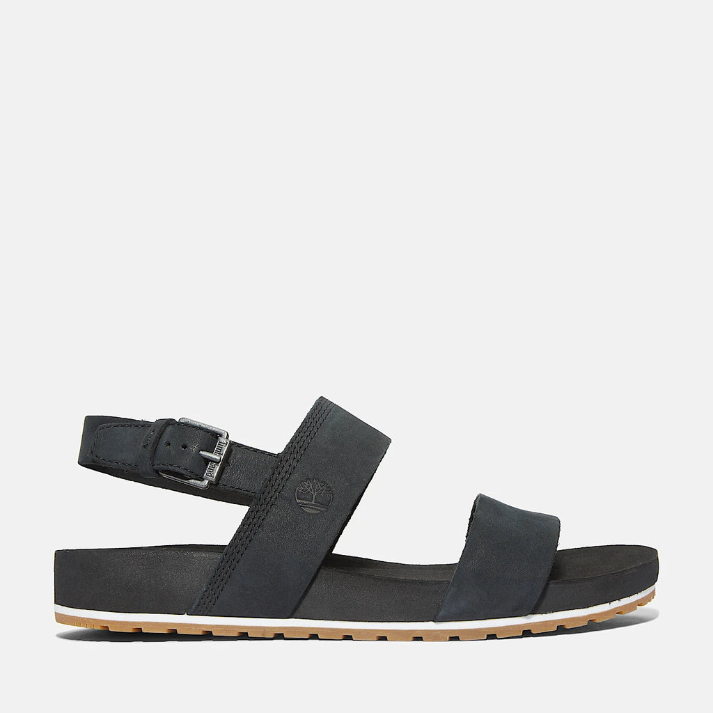 Timberland Malibu Waves Sandalo Donna Nero Cinturino Posteriore Pelle OrthoLite - TB0A2AT9001