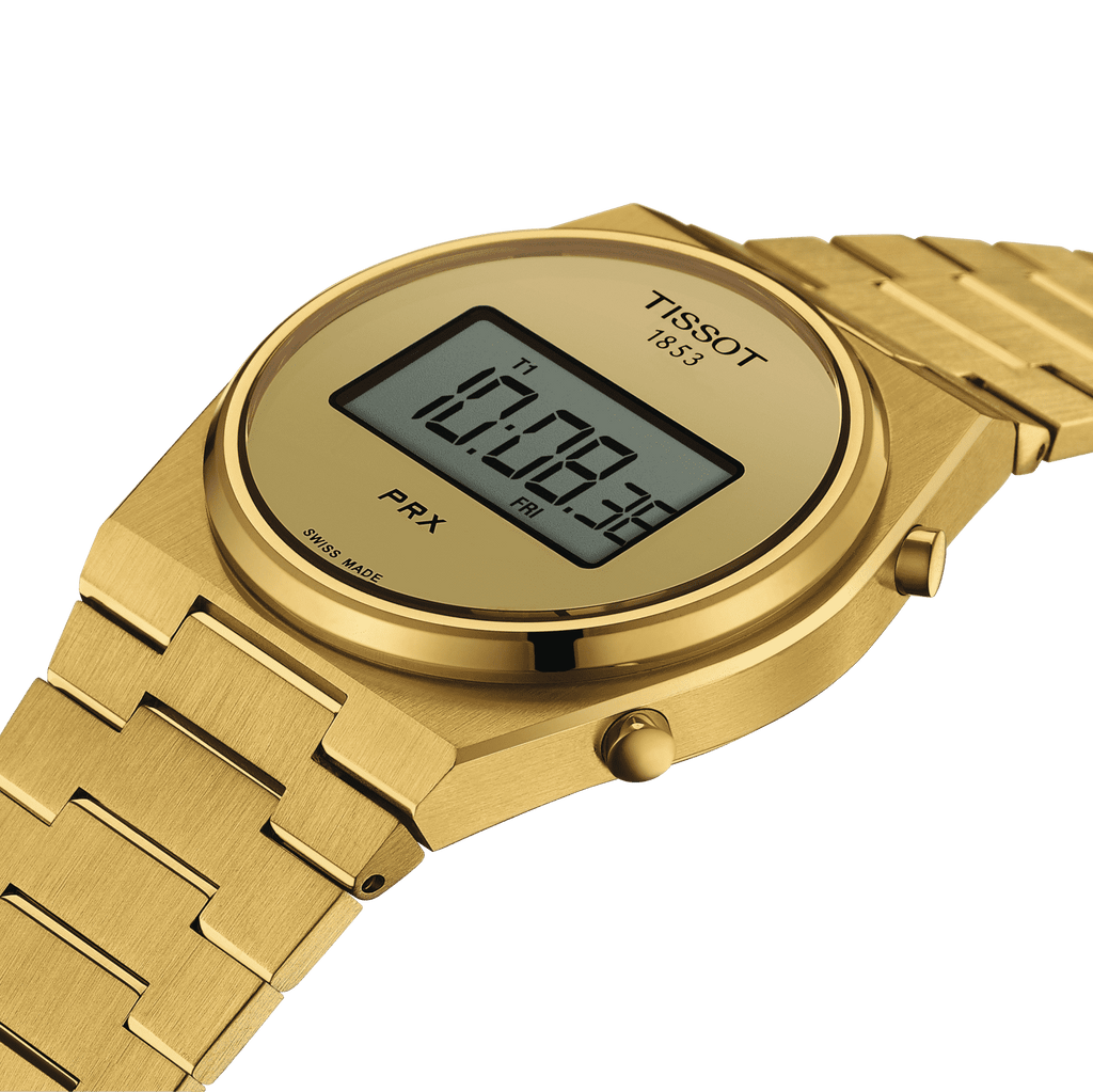 Tissot PRX Digital – Quarzo Swiss Made, schermo digitale dorato, 40mm – T137.463.33.020.00