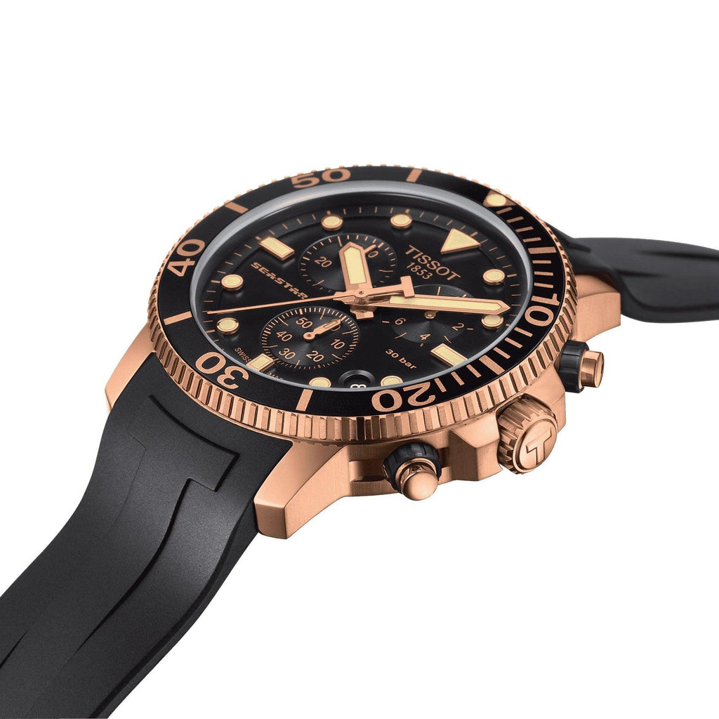 Tissot Seastar 1000 Chronograph – Swiss Made, Nero e Oro, 45.5mm, Ref. T120.417.37.051.00