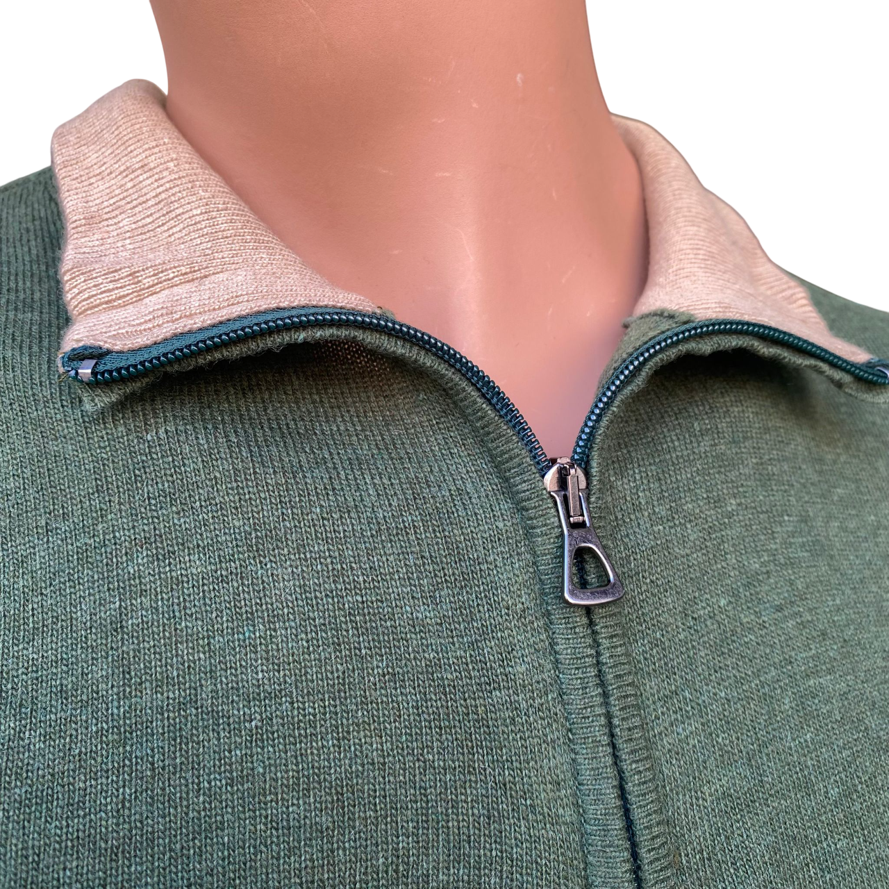 Trez Maglia Uomo Mezza Zip Macchia-VLPK M49631 842 Verde – Comfort e stile Streetwear