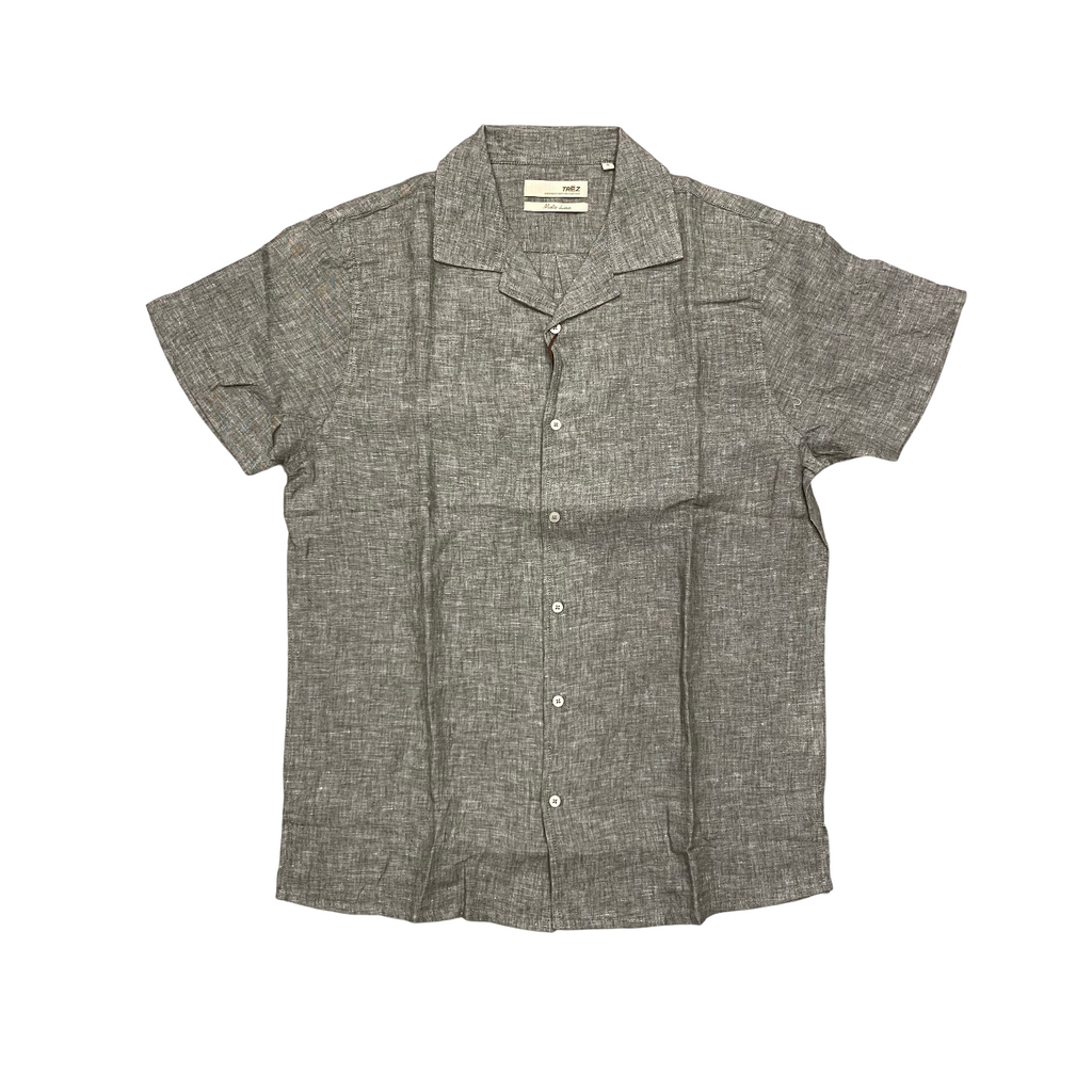 Trez camicia manica corta da uomo in misto lino Cocco-1217 M49026 444 salvia