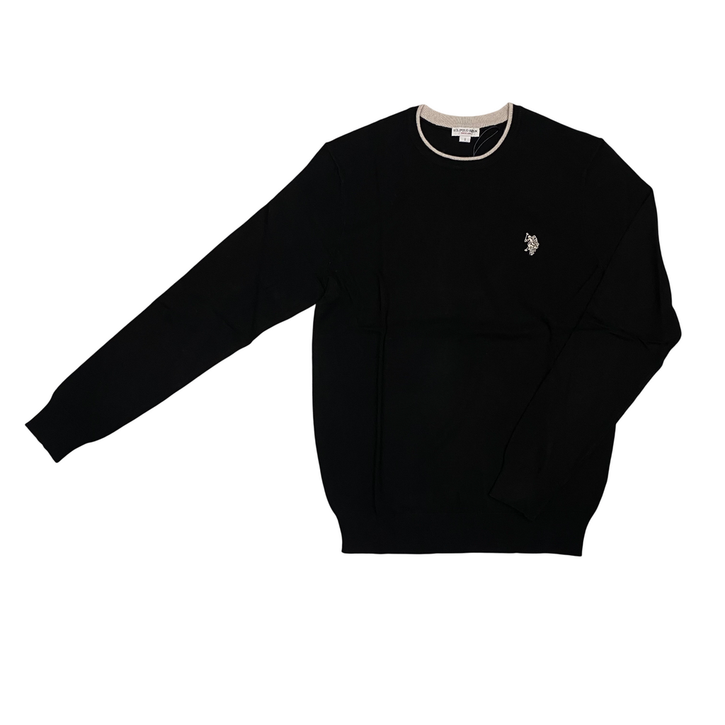 US Polo Assn Maglia Girocollo Misto Lana e Viscosa US42173007 199 Nero – Comfort Classico, Stile Versatile e Qualità Tradizionale