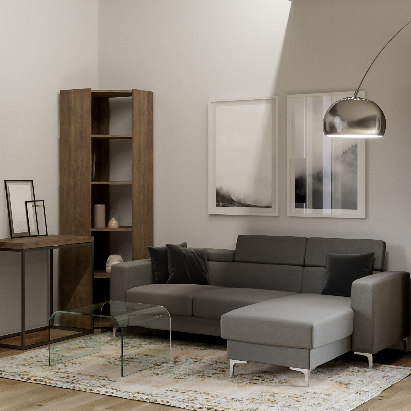 Librerie Angolari Kato A e B: Design Elegante e Funzionale 60.3x204x60.3 cm
