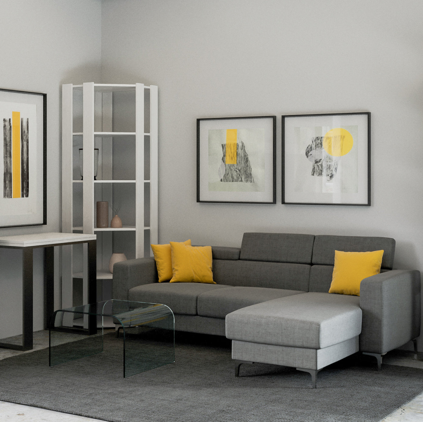 Librerie Angolari Kato A e B: Design Elegante e Funzionale 60.3x204x60.3 cm