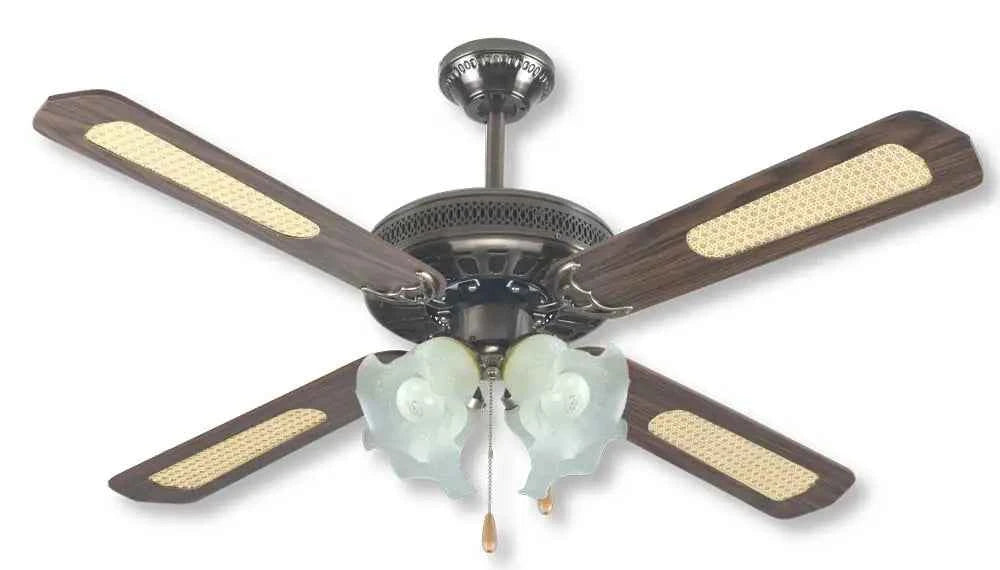 Ventilatore da Soffitto con Luce 4 Pale MDF – 65W Legno Marrone Ø105 cm