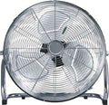 Ventilatore cromato ad alta velocità con potenza di 90W e base antiscivolo. Ø 50 cm.