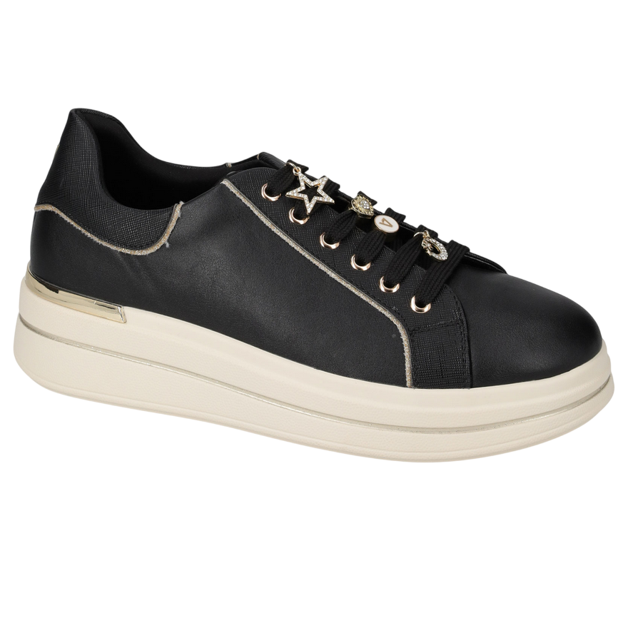 Valleverde 35480 Scarpe Donna Black - Sneakers Comode in Pelle con Design Elegante