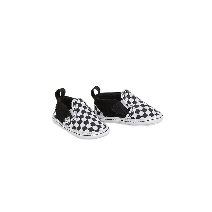 Vans Slip-on Crib Infant Tela VN0A2XSLFB71 | Scarpa da culla bianca a scacchi neri