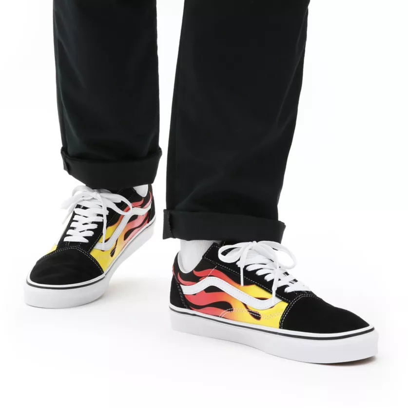 Vans Old Skool Flame VN0A38G1PHN1 Lifestyle Sneakers Uomo Nero Bianco