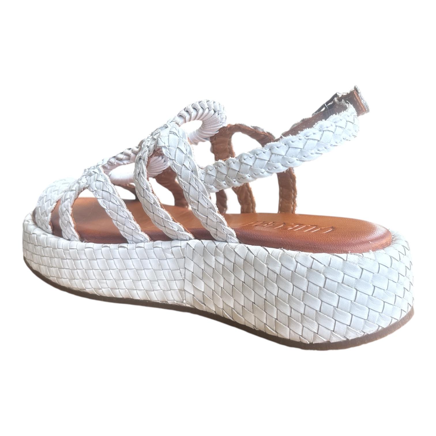 Vueva Sandalo Donna Intrecciato con Zeppa Bianco - WD511R04