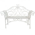 Panca Eloise bianco antico - Panca da giardino in acciaio verniciato, colore bianco, 136 x 46 x 96 h c