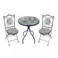 Set 2 Sedie e Tavolo Rotondo ø 60 Persefone - Pieghevole, Colori: Blu, Bianco