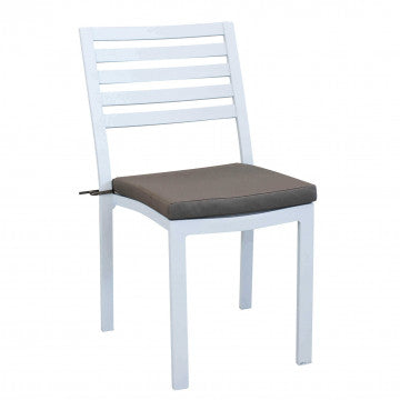 Sedia Formentera con cuscino - Alluminio e Tessuto, cm 46 x 62 x 84 h