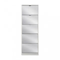 Scarpiera Susie Bianca con Specchio, 5 Ante, 60x24x180cm