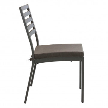 Sedia Formentera con cuscino - Alluminio e Tessuto, cm 46 x 62 x 84 h